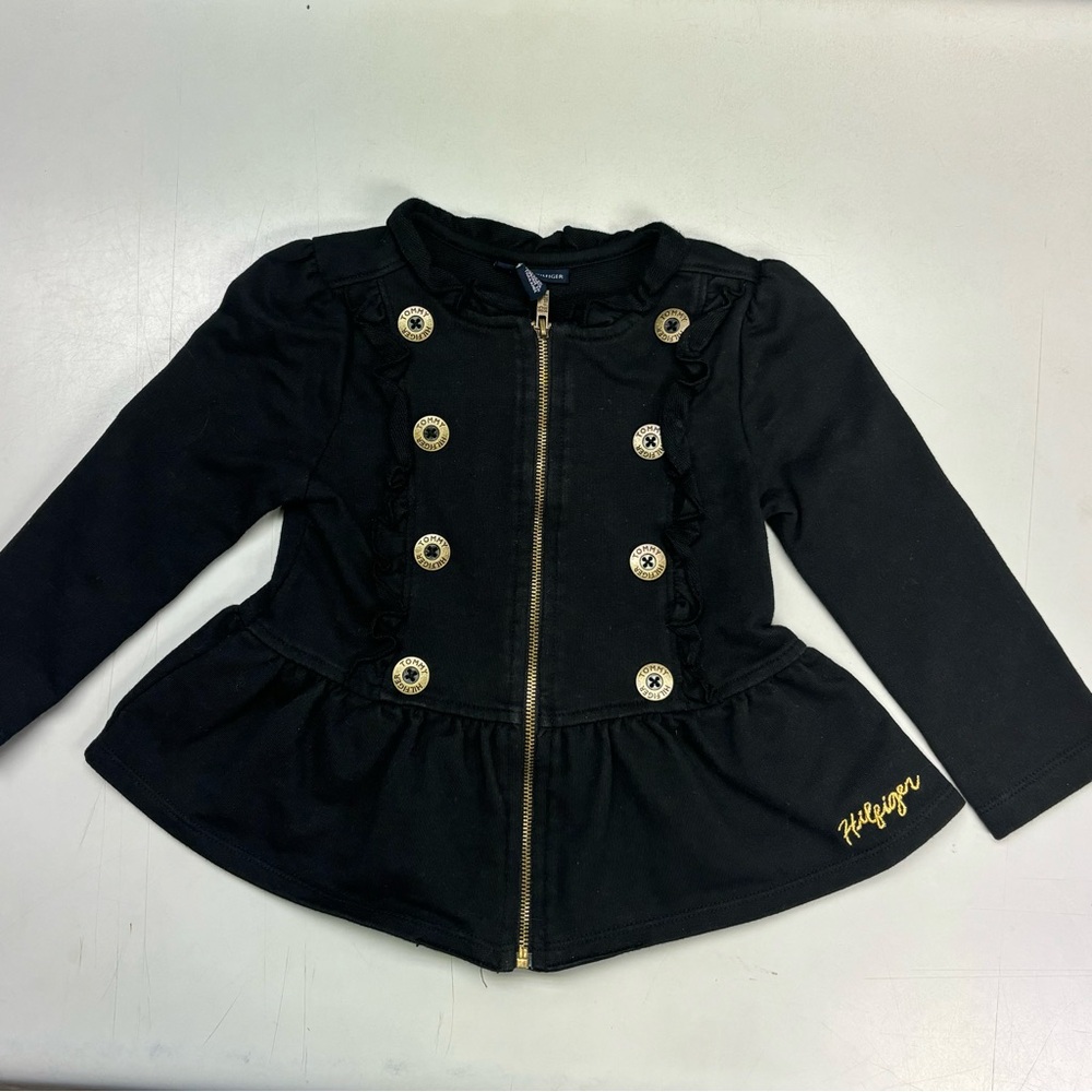 Tommy Hilfiger Toddler Girls Black Military Style Jacket size 2T